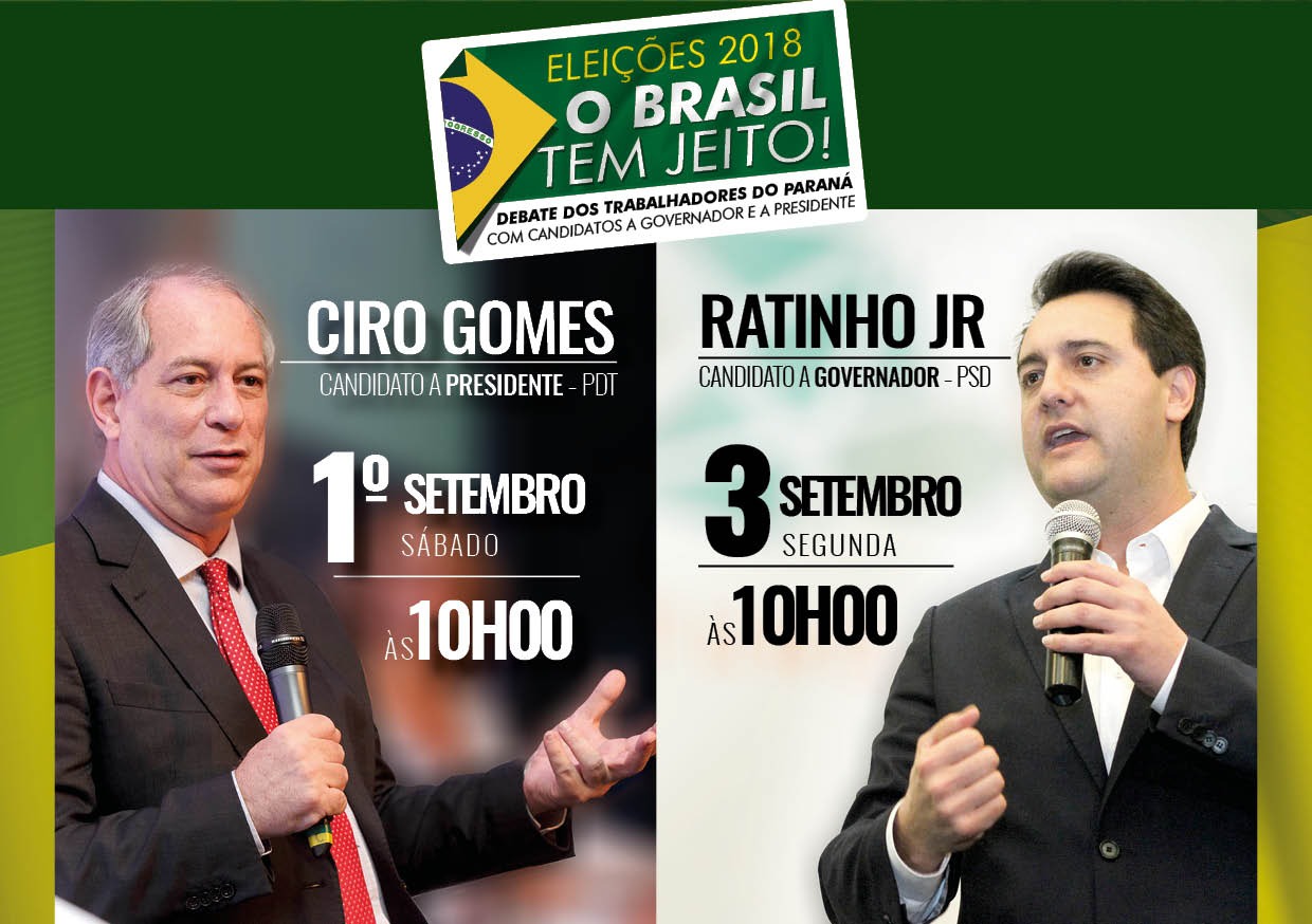 Ciro Gomes e Ratinho Jr. participam de Sabatinas na Sede do Sindicato dos Metalúrgicos de Curitiba para firmar compromissos com os trabalhadores do Paraná