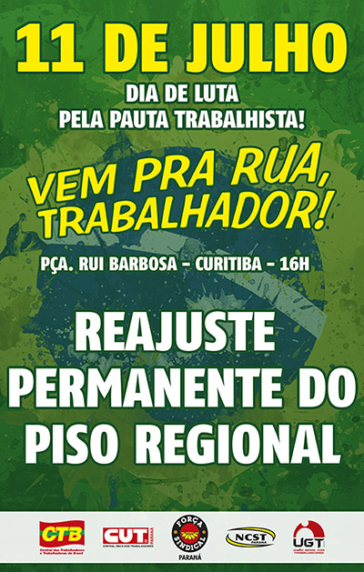 Centrais sindicais organizam nesta quinta-feira manifestações em diversos locais do Paraná