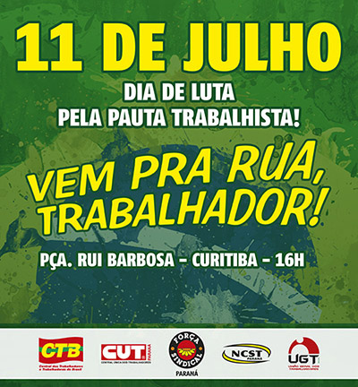 Força Sindical e outras centrais organizam nesta quinta-feira manifestações em diversos locais do Paraná