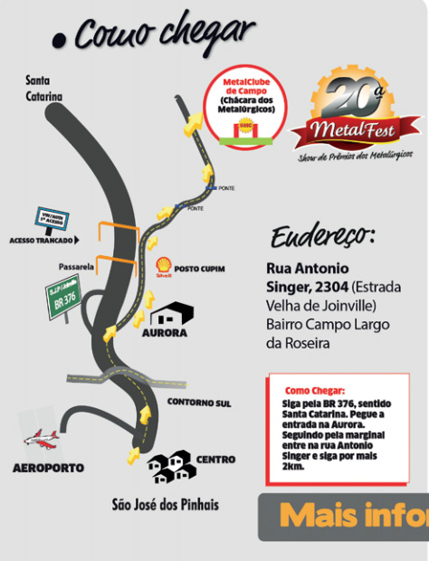 Mapa do MetalClube de Campo (Chácara dos Metalúrgicos)
