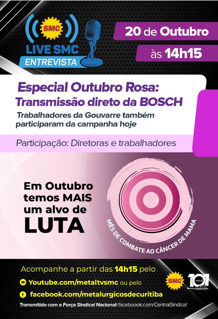 Live SMC Especial Outubro Rosa: Transmissão direto da BOSCH!