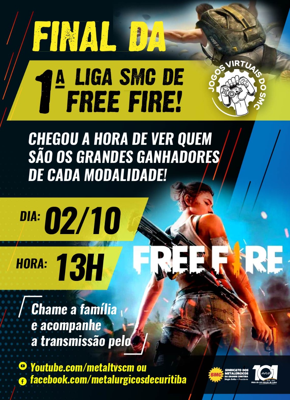 Integração Online! Sindicato realiza 1ª etapa da Liga SMC de Free Fire com  mais de 900 inscrições - SMC - Sindicato dos Metalúrgicos da Grande Curitiba