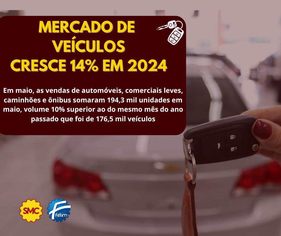MERCADO DE VEÍCULOS CRESCE 14% EM 2024