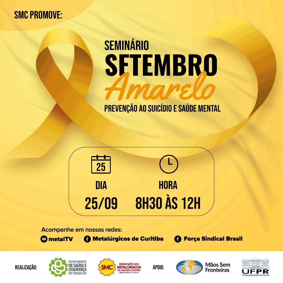 Participe do Seminário Setembro Amarelo: Prevenção ao Suicídio e Saúde Mental