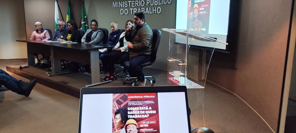 Metalúrgicos da Grande Curitiba participam de audiência pública sobre saúde do trabalhador no MPT