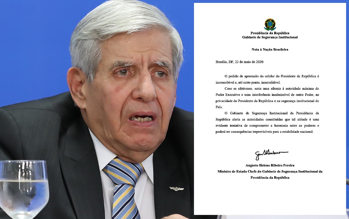 General Heleno ameaça golpe após STF pedir perícia de celular de Bolsonaro