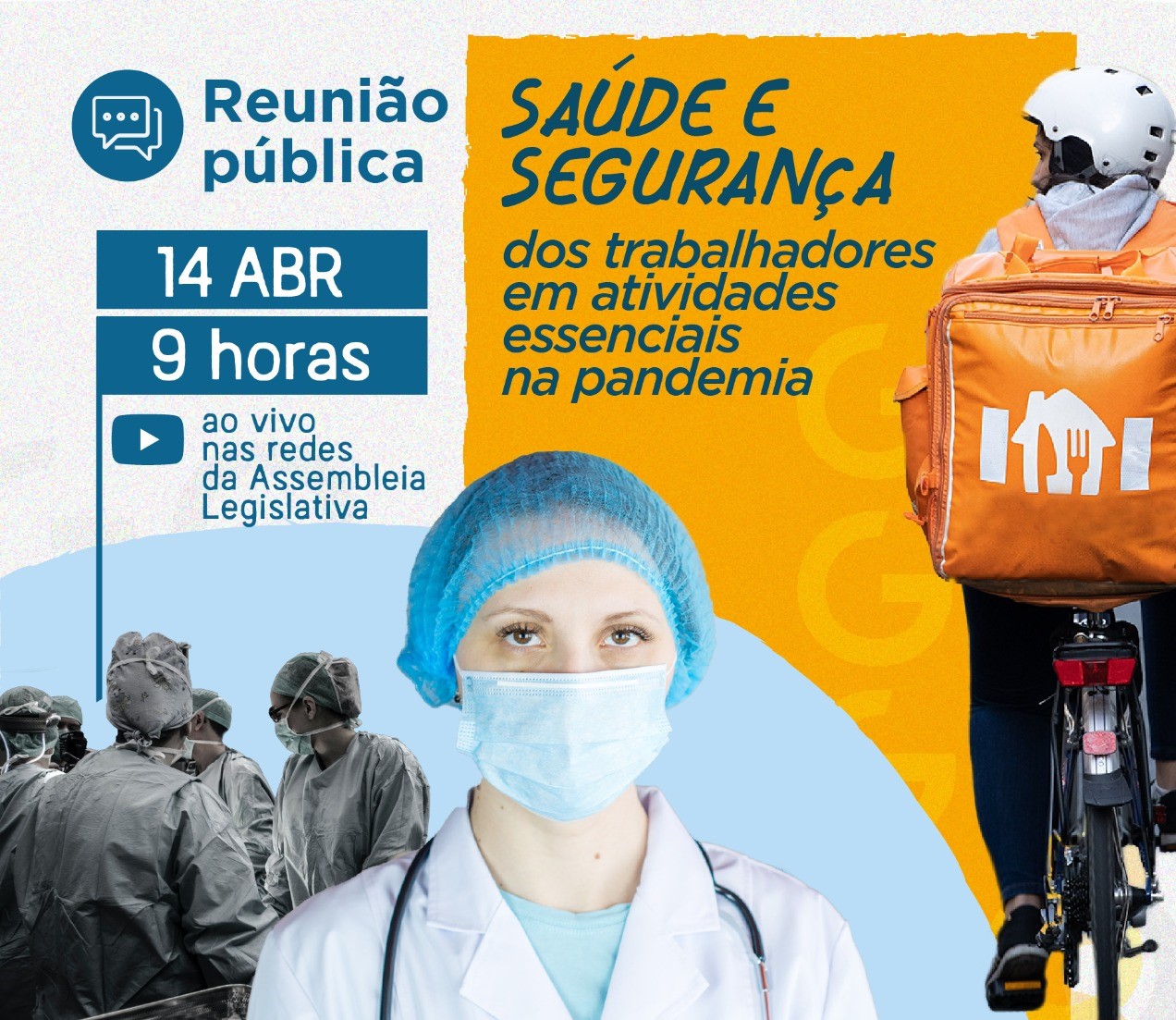 FORÇA PARANÁ PARTICIPA HOJE (14), ÀS 9H, DE  REUNIÃO PÚBLICA PARA DEBATER SAÚDE E SEGURANÇA DOS TRABALHADORES EM ATIVIDADES ESSENCIAIS NA PANDEMIA